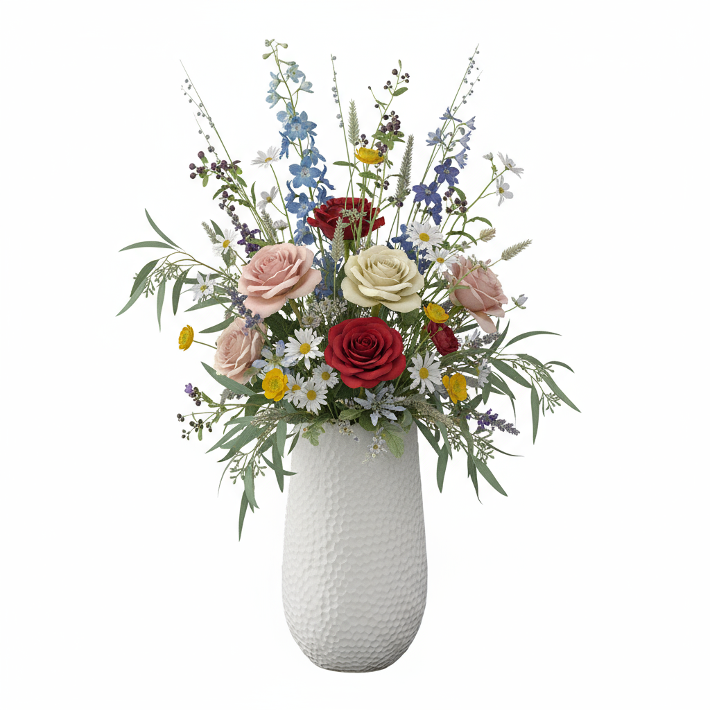 Bernice Textured White Ceramic Vase