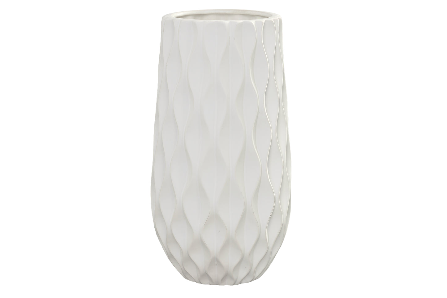 Ceramic Round Vase Matte Finish White