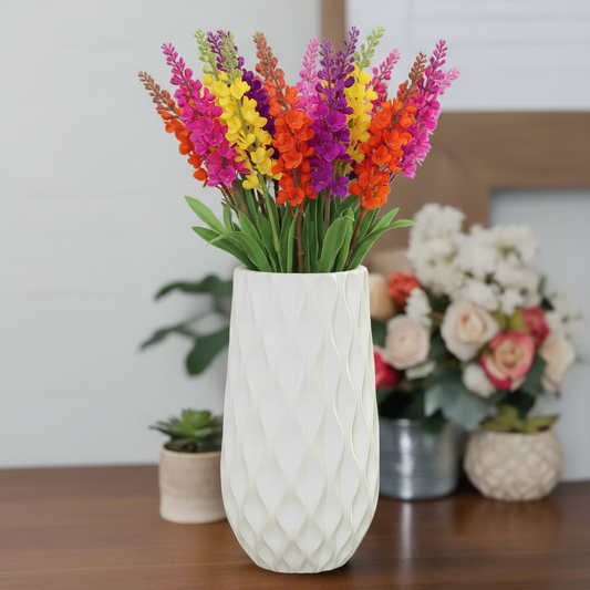 Bernice Textured White Ceramic Vase