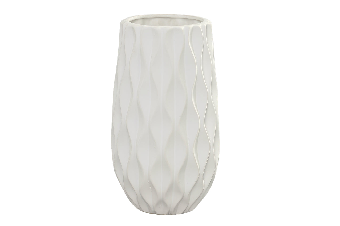 Ceramic Round Vase Matte Finish White