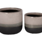 Ceramic Round Pot Set of Two Gloss Finish-6.00"H