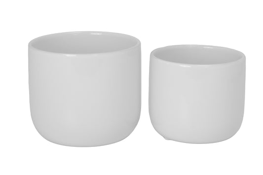 Ceramic Round Pot Set of Two Gloss Finish