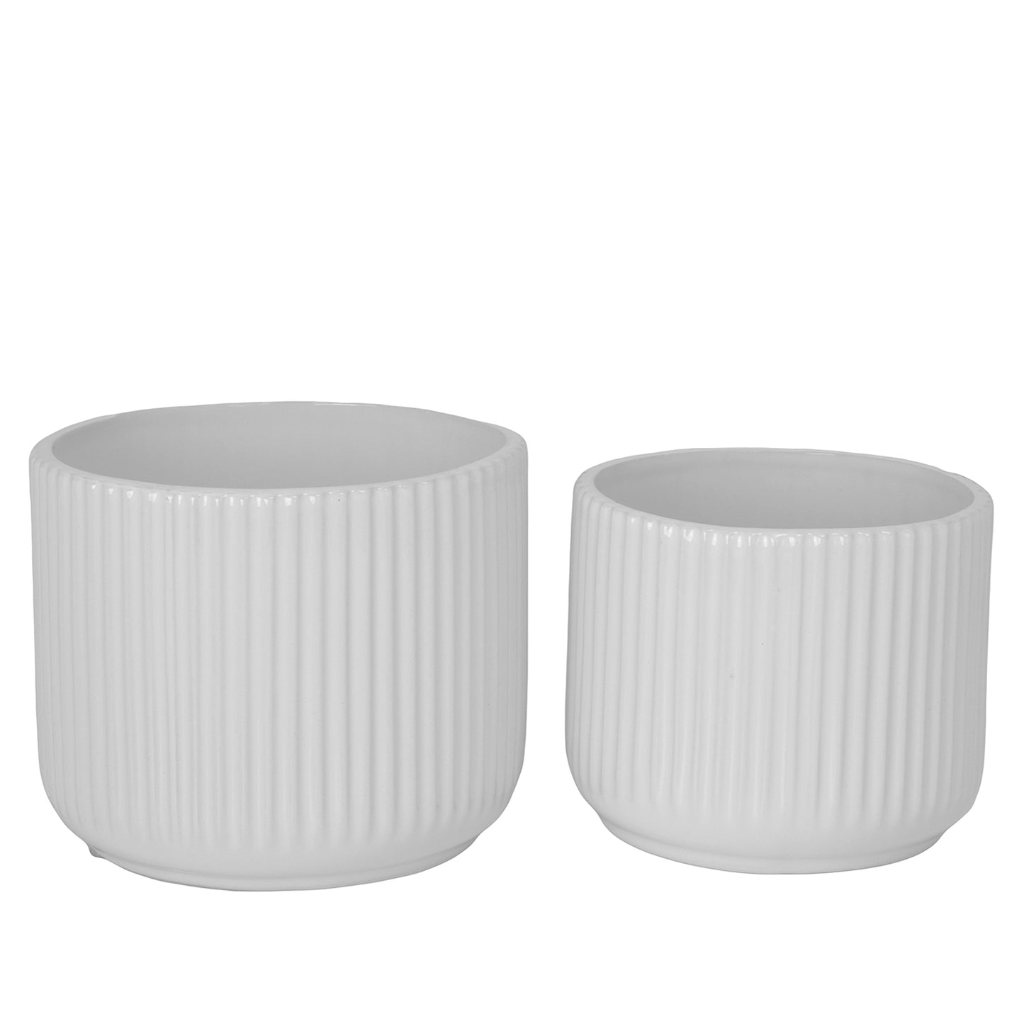 Orvane Gloss White Planter Set (Set of 2)