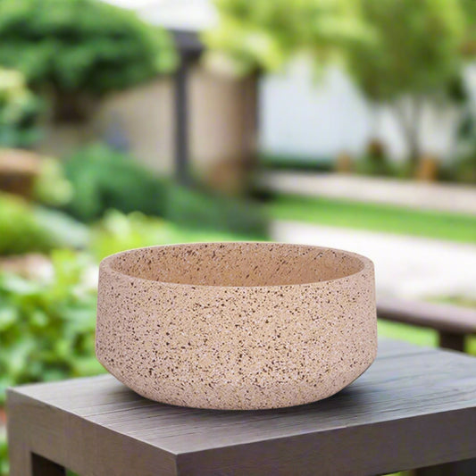 Cement Pot Granito Beige..11.75"x11.75"x5.00"H