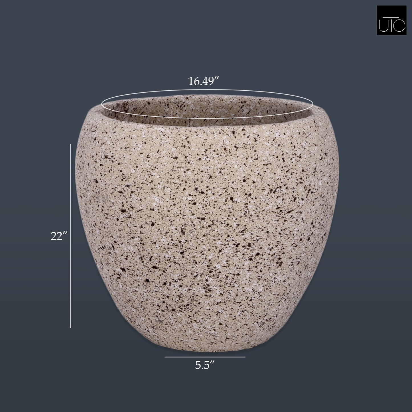 Granova Beige Cement Oval Pot