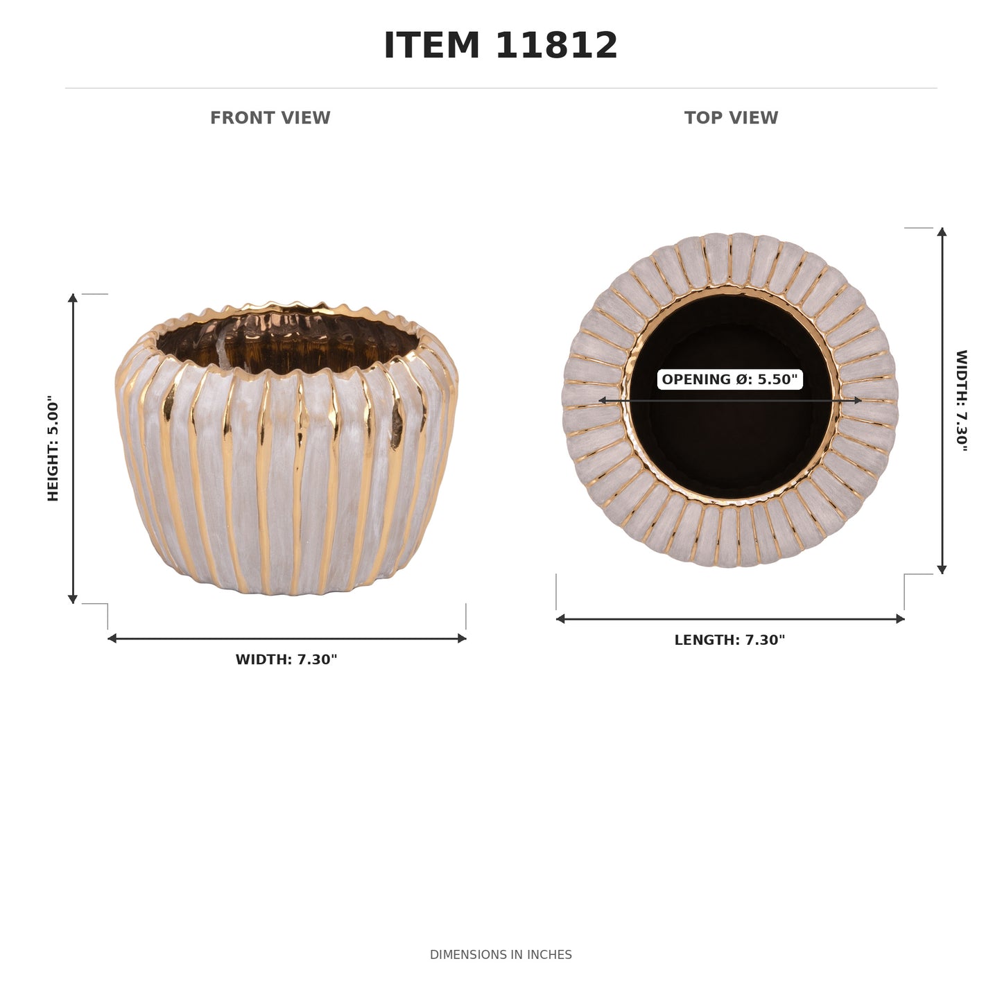 Jaleh Ribbed Ceramic Pot