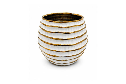 Ceramic Vase with Cylindrical Beehive Silhouette