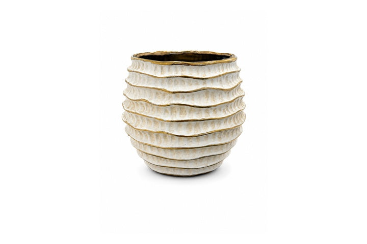 Ceramic Vase with Cylindrical Beehive Silhouette