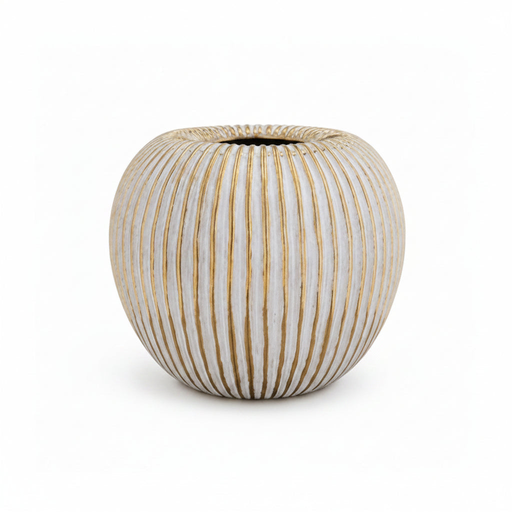 Ziana Ribbed Ovoid Ceramic Vase