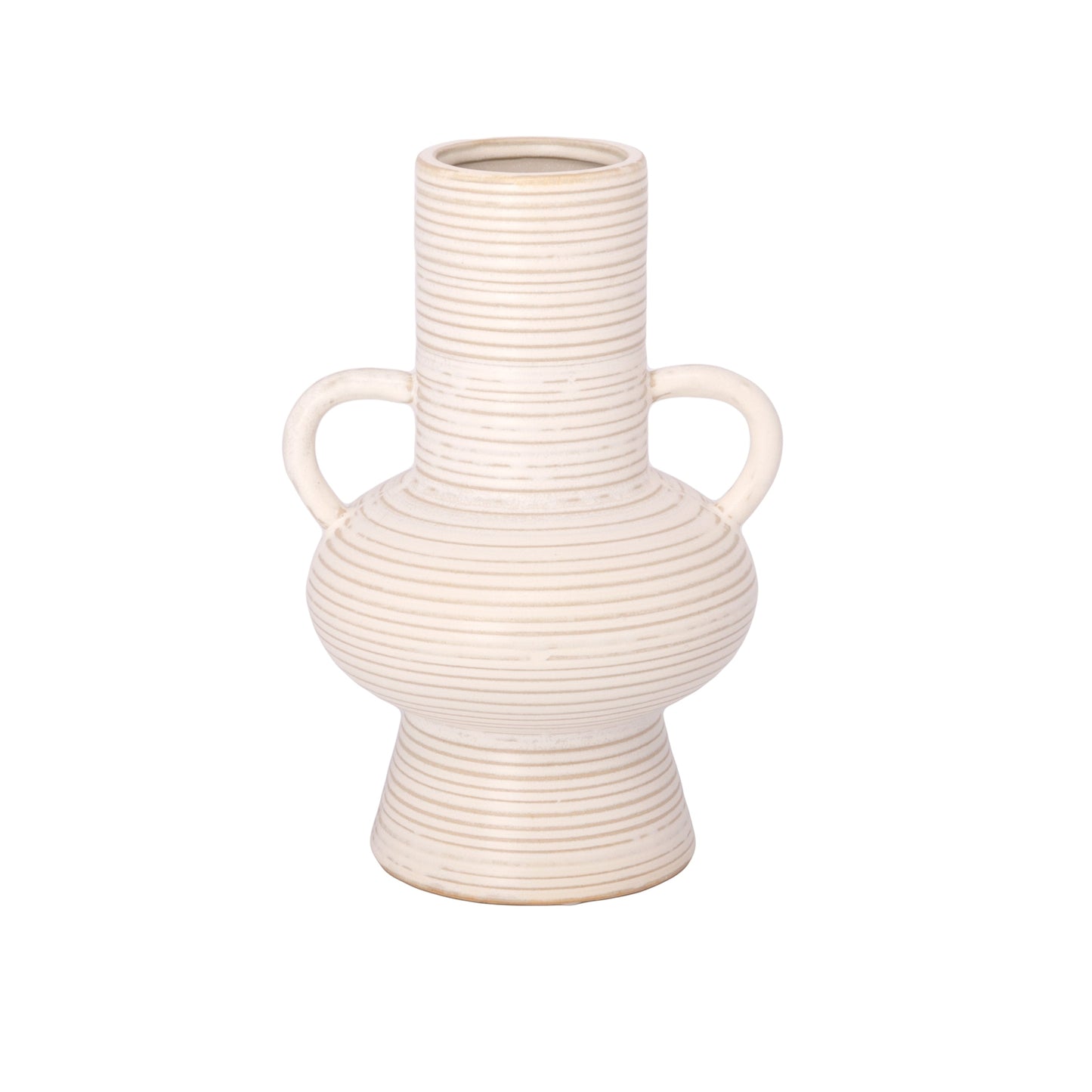 Ceramic Handle Vase Cream