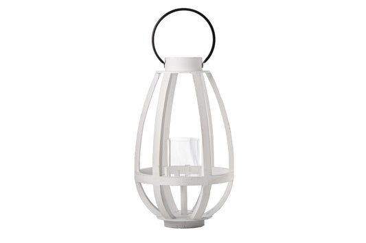 Wood Round Bellied Lantern Painted Finish