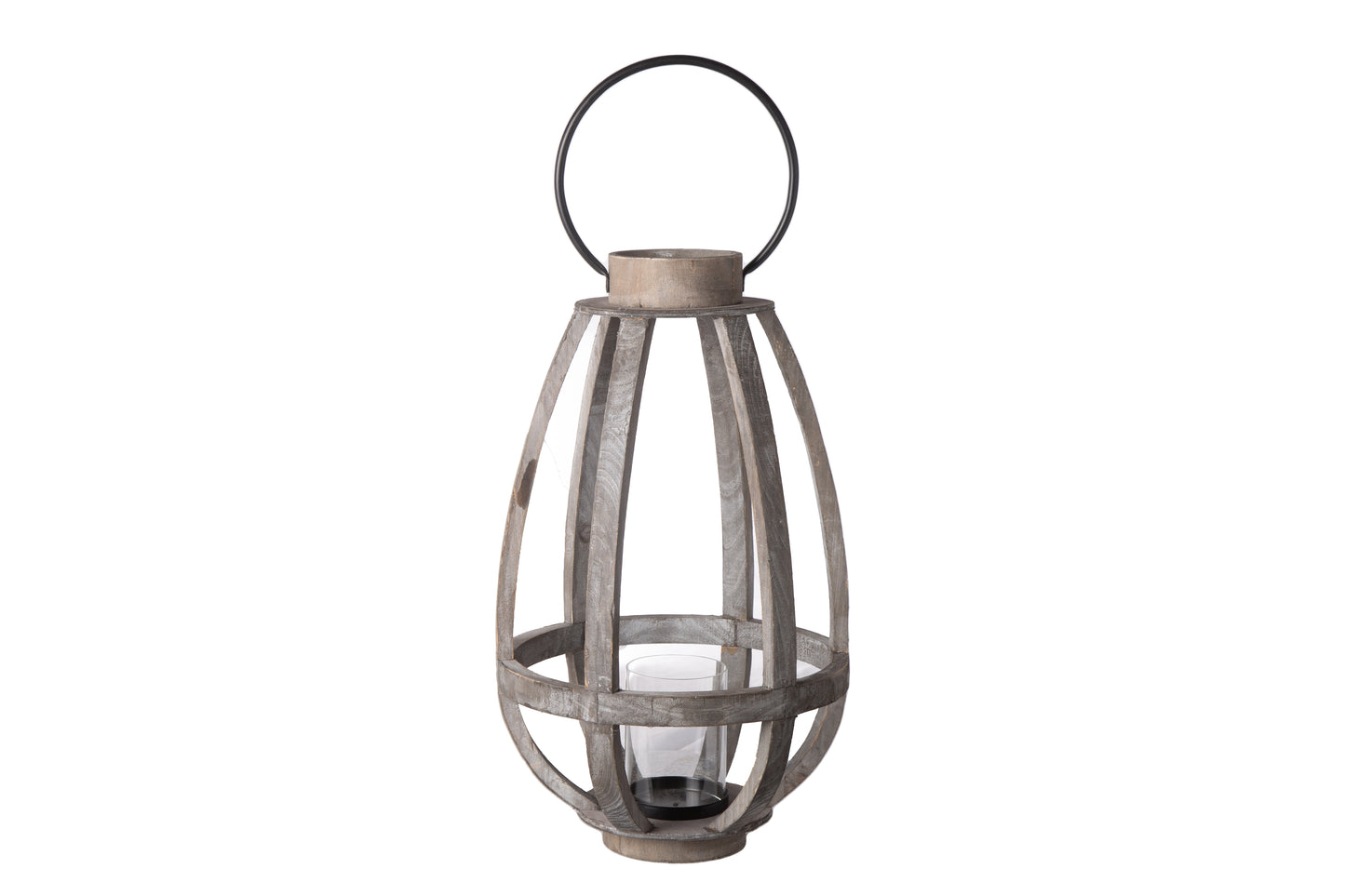 Wood Round Bellied Lantern Painted Finish