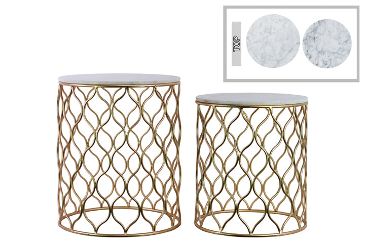 Zypher Marble Top Accent Tables (Set of 2)