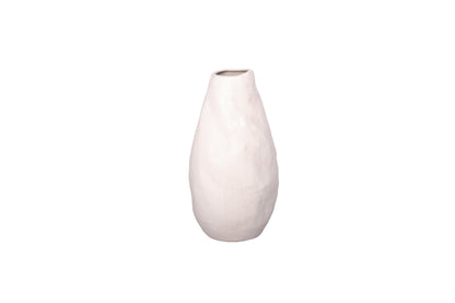 Ceramic Round Bellied Vase Matte Finish White