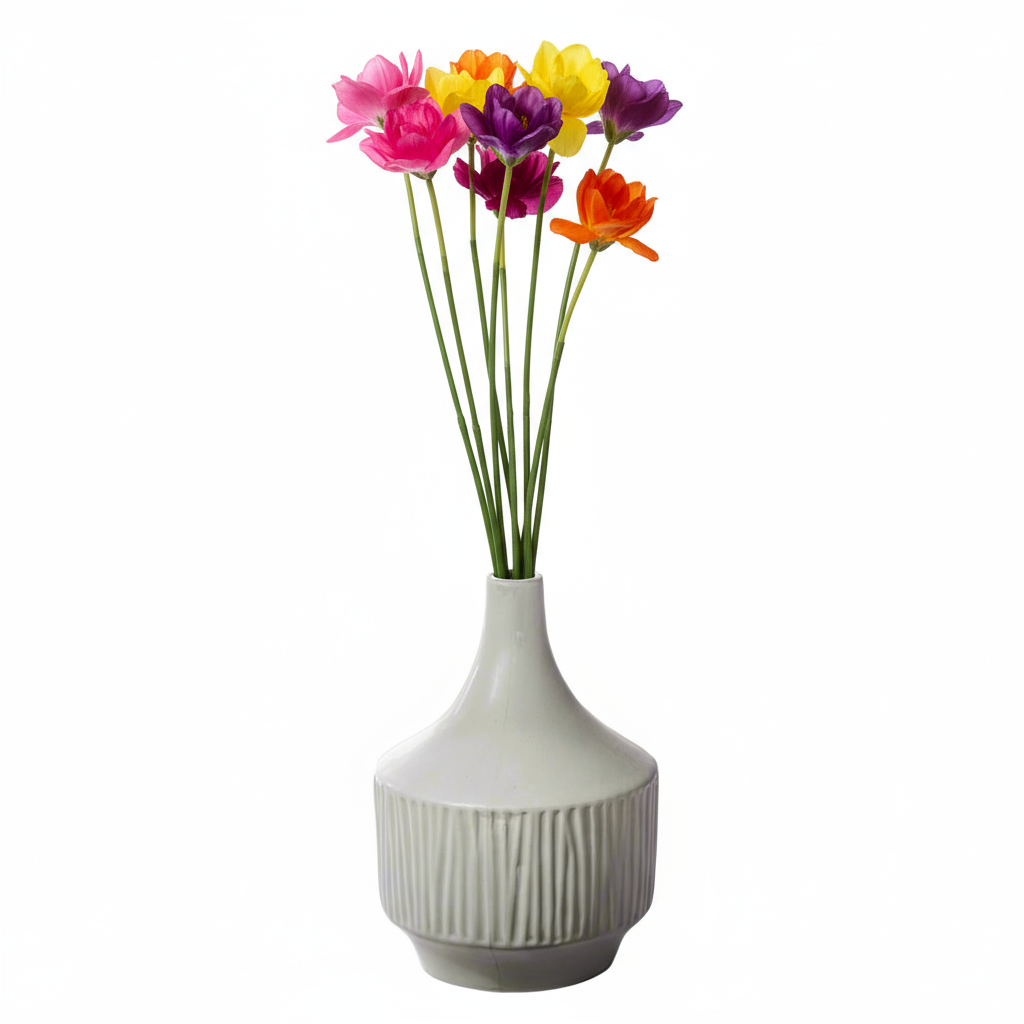 Mireya Corrugated Ceramic Vase