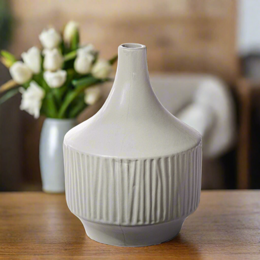 Mireya Corrugated Ceramic Vase