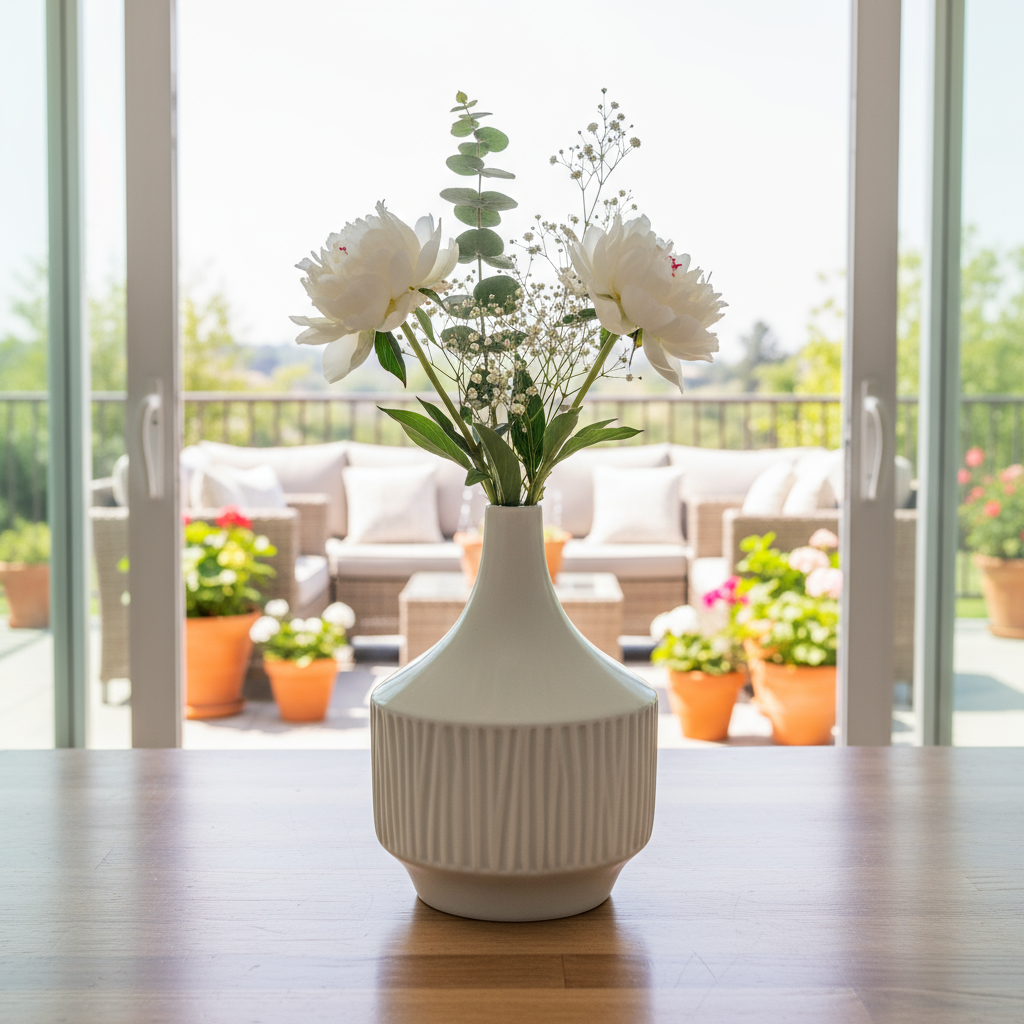 Mireya Corrugated Ceramic Vase