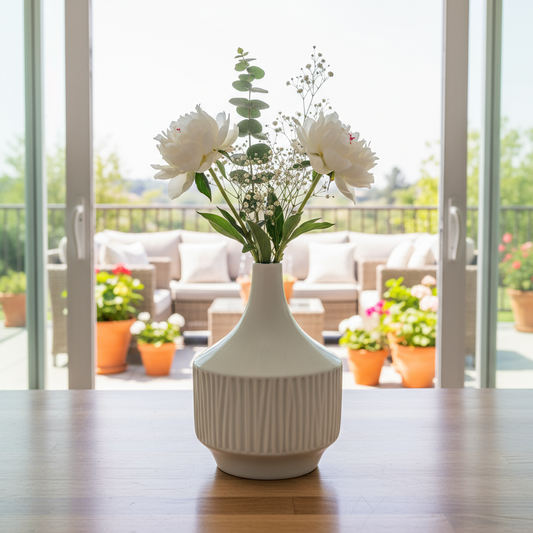 Mireya Corrugated Ceramic Vase