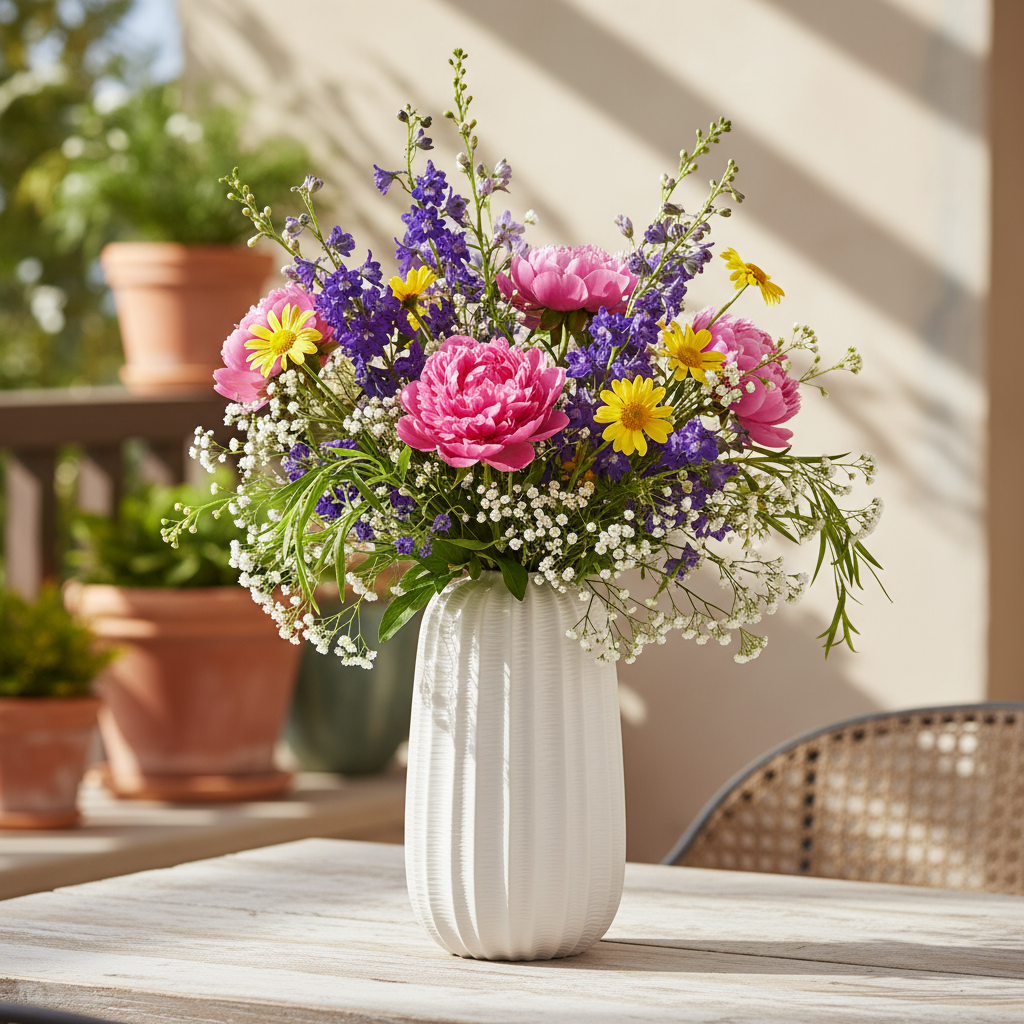 Tahlia Vector Pattern Ceramic Vase