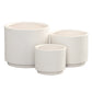 Irene Ceramic Embossed Round Pot Set (Set of 3)