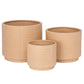 Irene Ceramic Embossed Round Pot Set (Set of 3)