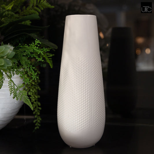 Jax Embossed Dot Ceramic Vase
