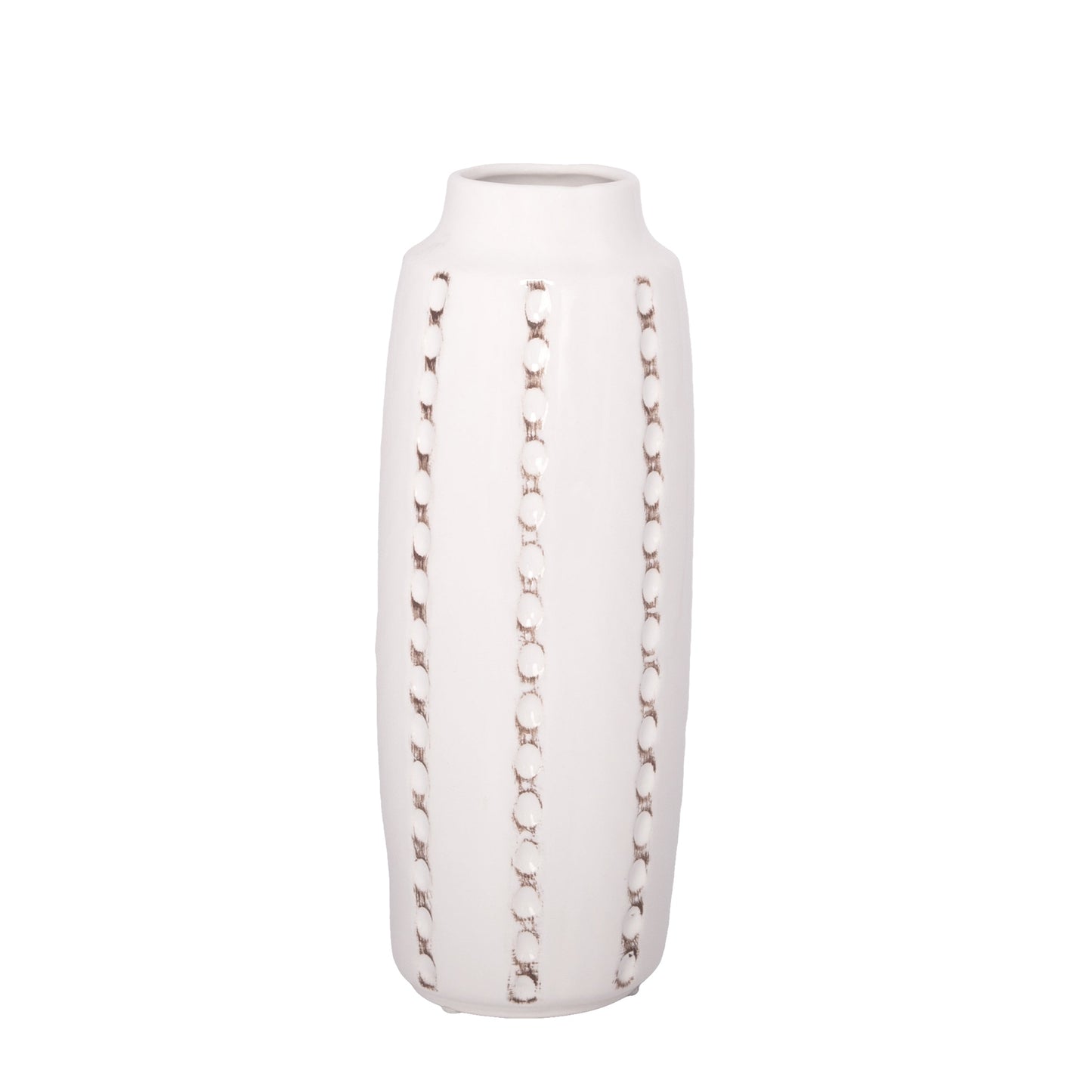 Ceramic Round Vase Gloss Finish White