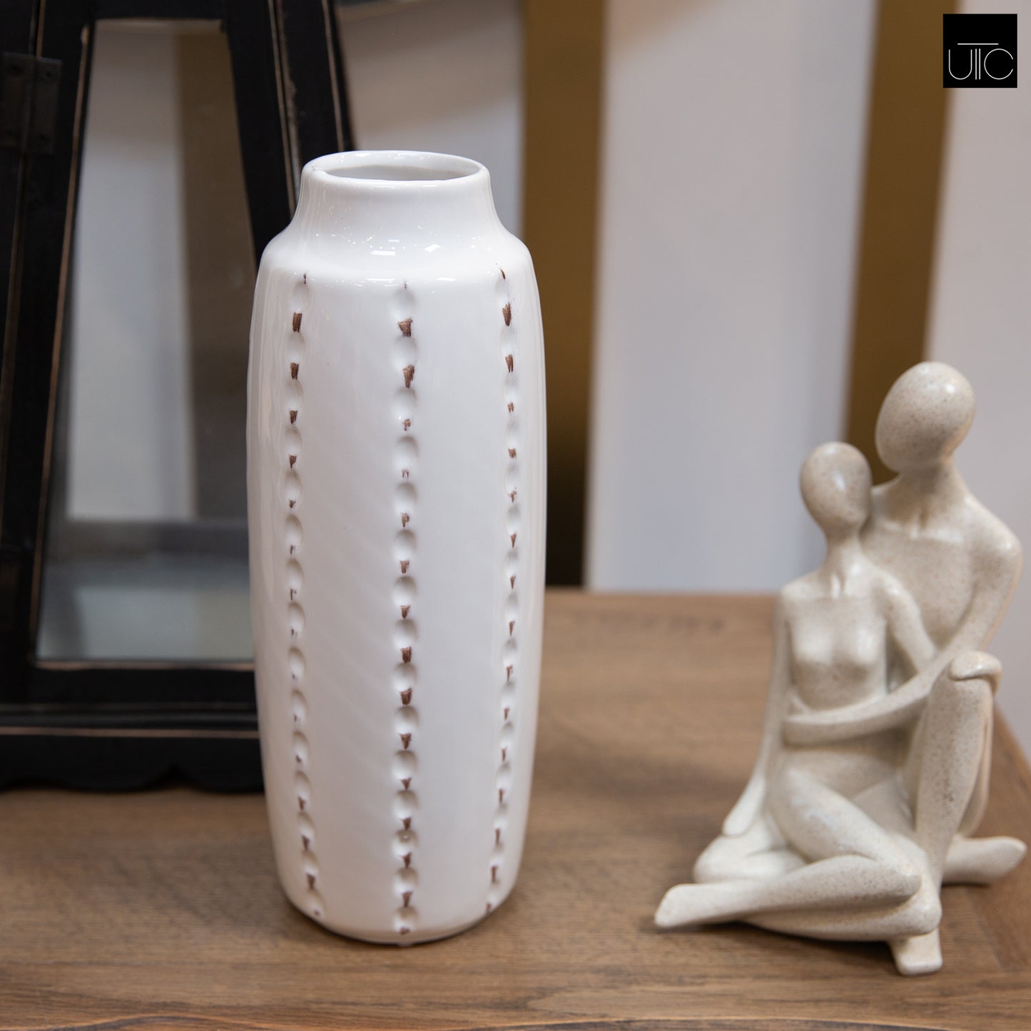 Ceramic Round Vase Gloss Finish White