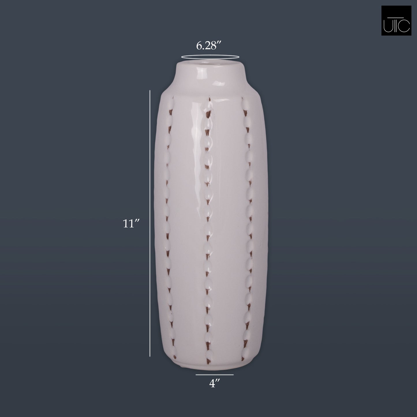 Ceramic Round Vase Gloss Finish White