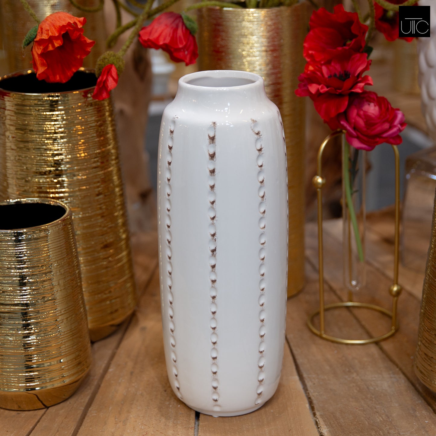 Ceramic Round Vase Gloss Finish White