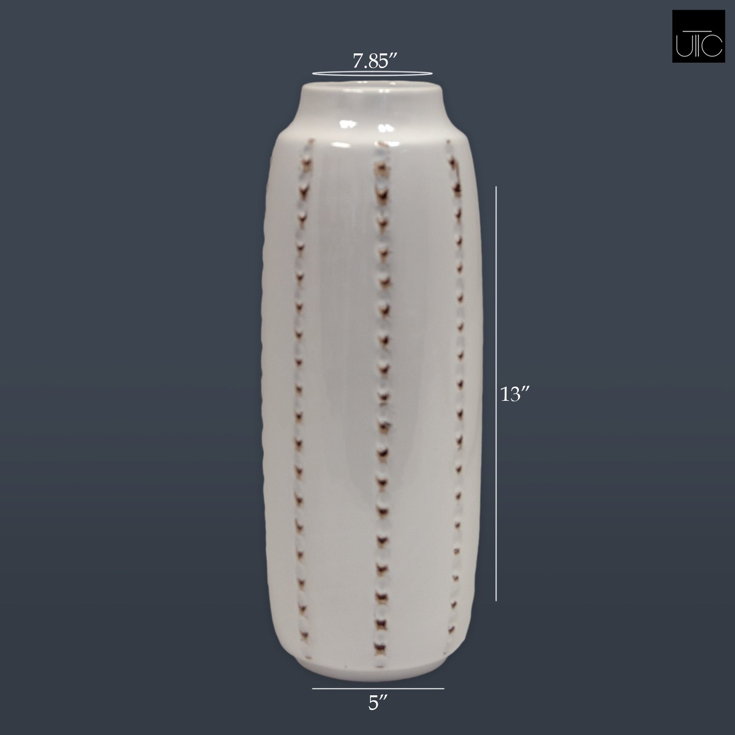 Ceramic Round Vase Gloss Finish White