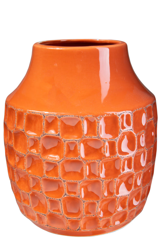 Ceramic Round Vase Gloss Finish Mastard