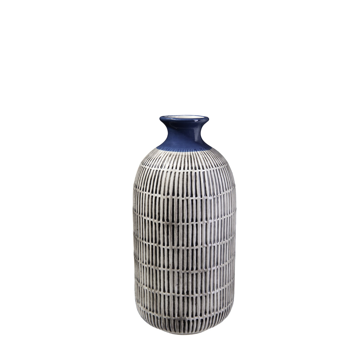 Samara Gloss Ceramic Striped Trumpet Vase