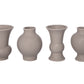 Ceramic Round Bellied Vase in Different Designs Set of Four Matte Finish-5.50"H