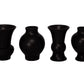 Ceramic Round Bellied Vase in Different Designs Set of Four Matte Finish-5.50"H
