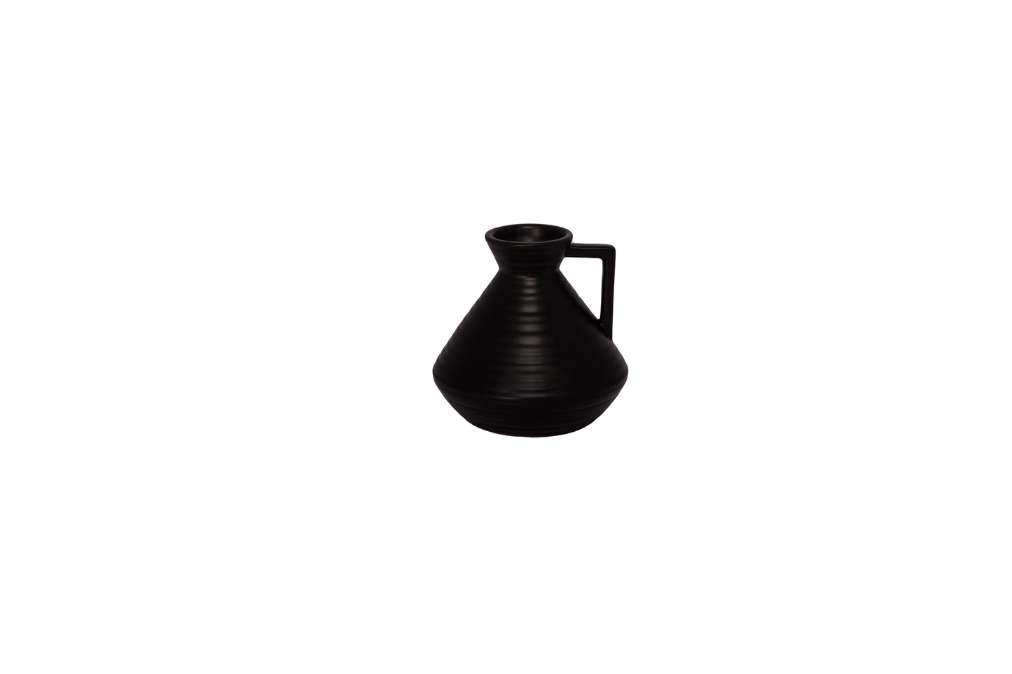 Ceramic Vase Sandstone Matte Finish Black-4.75"H