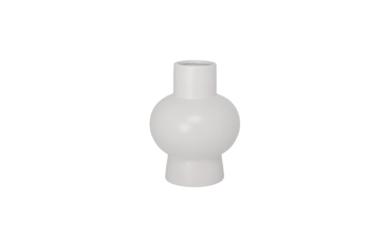 Ceramic Vase Matte Finish White-8.25"H -271