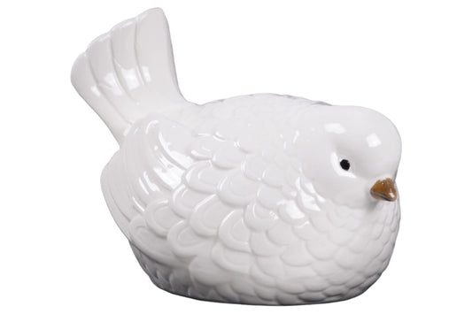 Porcelain Figurine Gloss Finish White 9"H