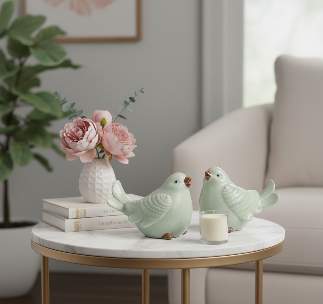 Soriel Gloss Blue Cardinal Bird Figurines