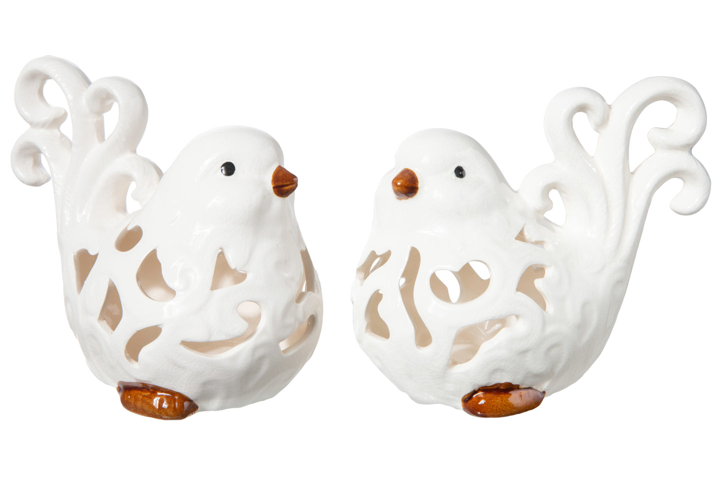 Ivonea Cutout Porcelain Cardinal Figurines (Set of 2)