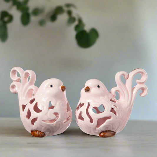 Ivonea Cutout Porcelain Cardinal Figurines (Set of 2)