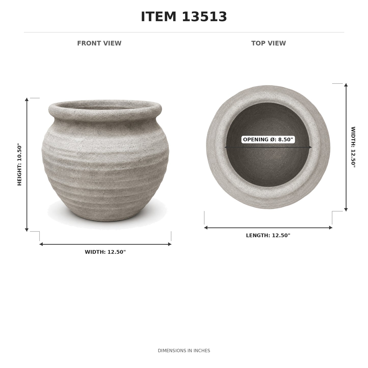 Della Rustic Jar-Style Cement Planter