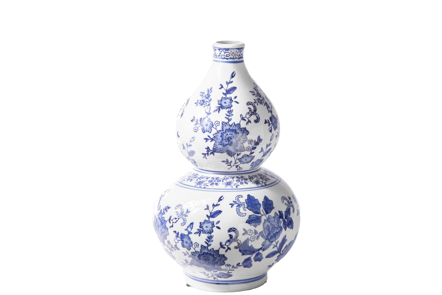 Ceramic Chinoiserie Ginger/Temple Jar Gloss Finish Blue&White-14.00"H