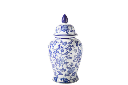 Ceramic Round Bellied Chinoiserie Ginger/Temple Jar Gloss Finish