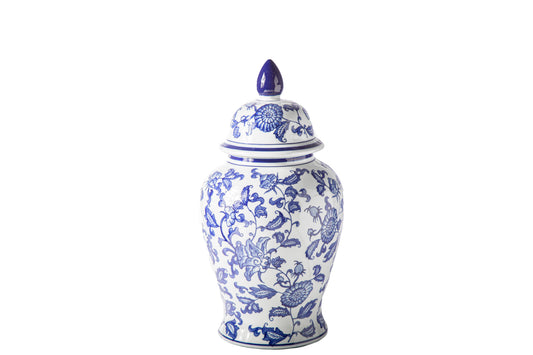 Ceramic Round Bellied Chinoiserie Ginger/Temple Jar Gloss Finish