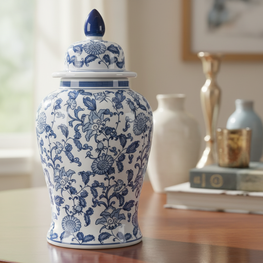 Madeleine Ceramic Round Bellied Ginger/Temple Jar