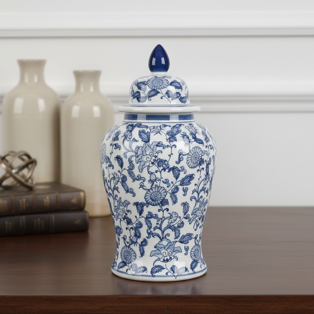 Madeleine Ceramic Round Bellied Ginger/Temple Jar