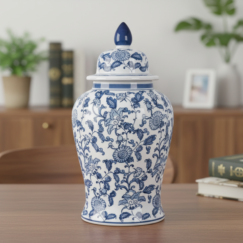 Madeleine Ceramic Round Bellied Ginger/Temple Jar