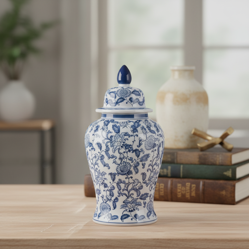 Madeleine Ceramic Round Bellied Ginger/Temple Jar