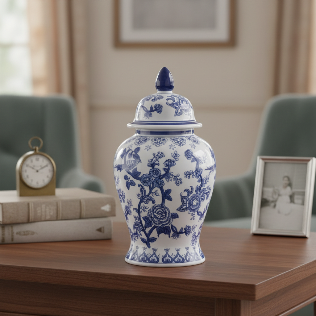 Madeleine Ceramic Round Bellied Ginger/Temple Jar